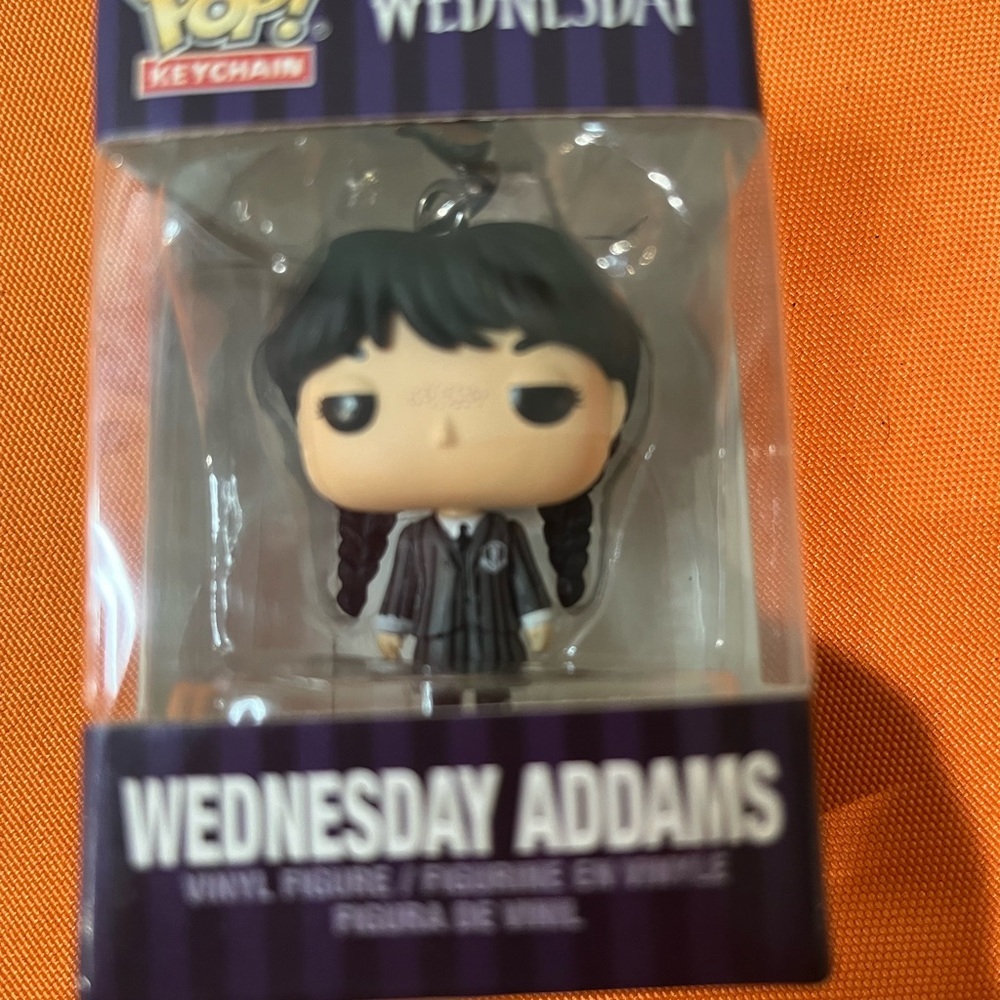 6/$25 Wednesday Addams Pocket Pop Keychain - Black and Gray - Picture 4 of 14